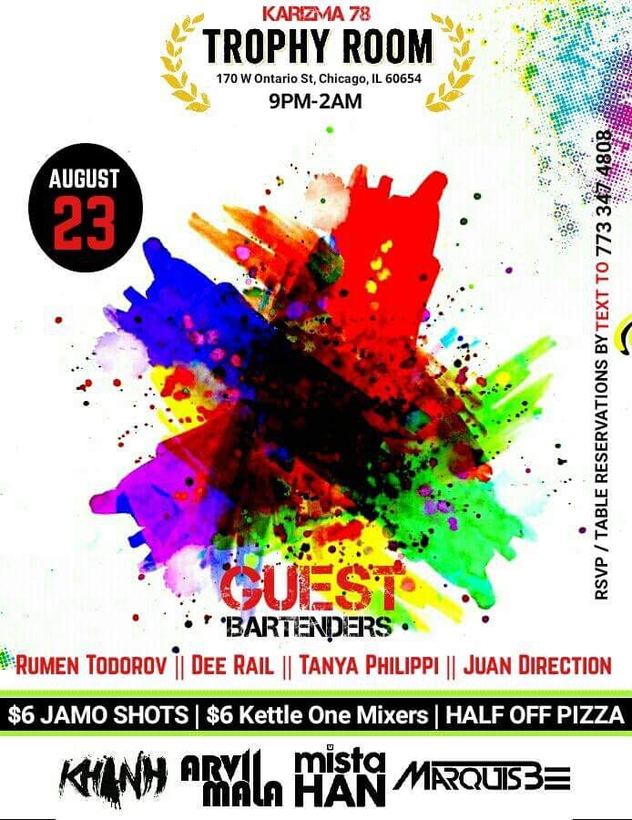 Karizma 78 flyer, Trophy Room, Aug 2017