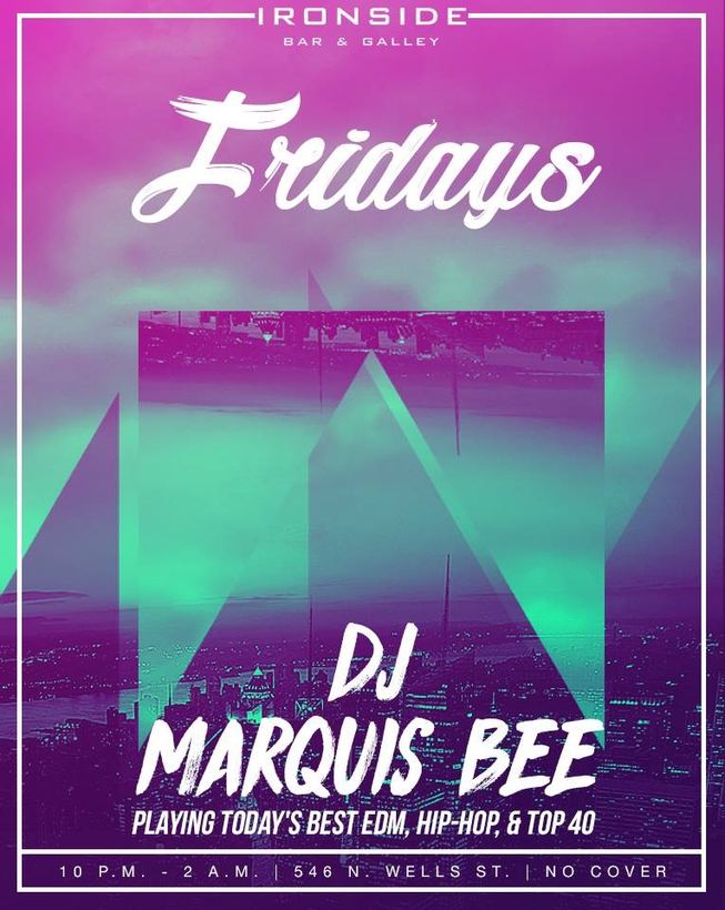 Friday residency flyer, Ironside Bar & Galley, River North