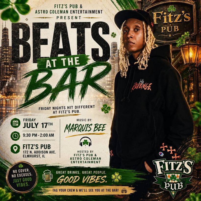 Beats At The Bar flyer, Fitz's Pub, Jul 2026