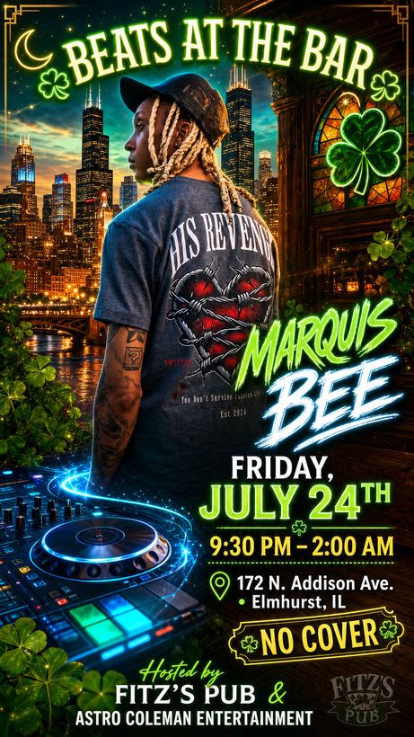 Beats At The Bar flyer, Fitz's Pub, Jul 2026