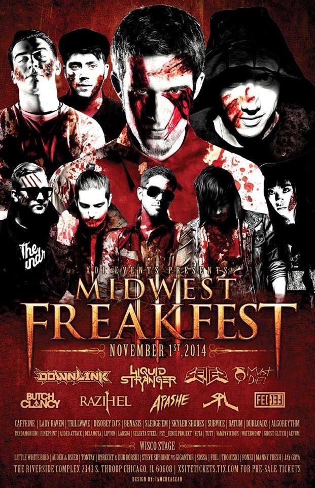 Midwest Freakfest III flyer, The Riverside Complex, Nov 2014